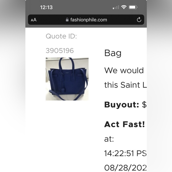 SAINT LAURENT Grained Calfskin Small Sac De Jour in Outremer Blue YSL. - Picture 12 of 12